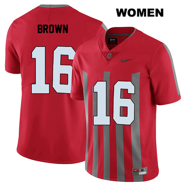 Ohio State Buckeyes Women's Cameron Brown #16 Red Authentic Nike Elite College NCAA Stitched Football Jersey PO19C28AZ